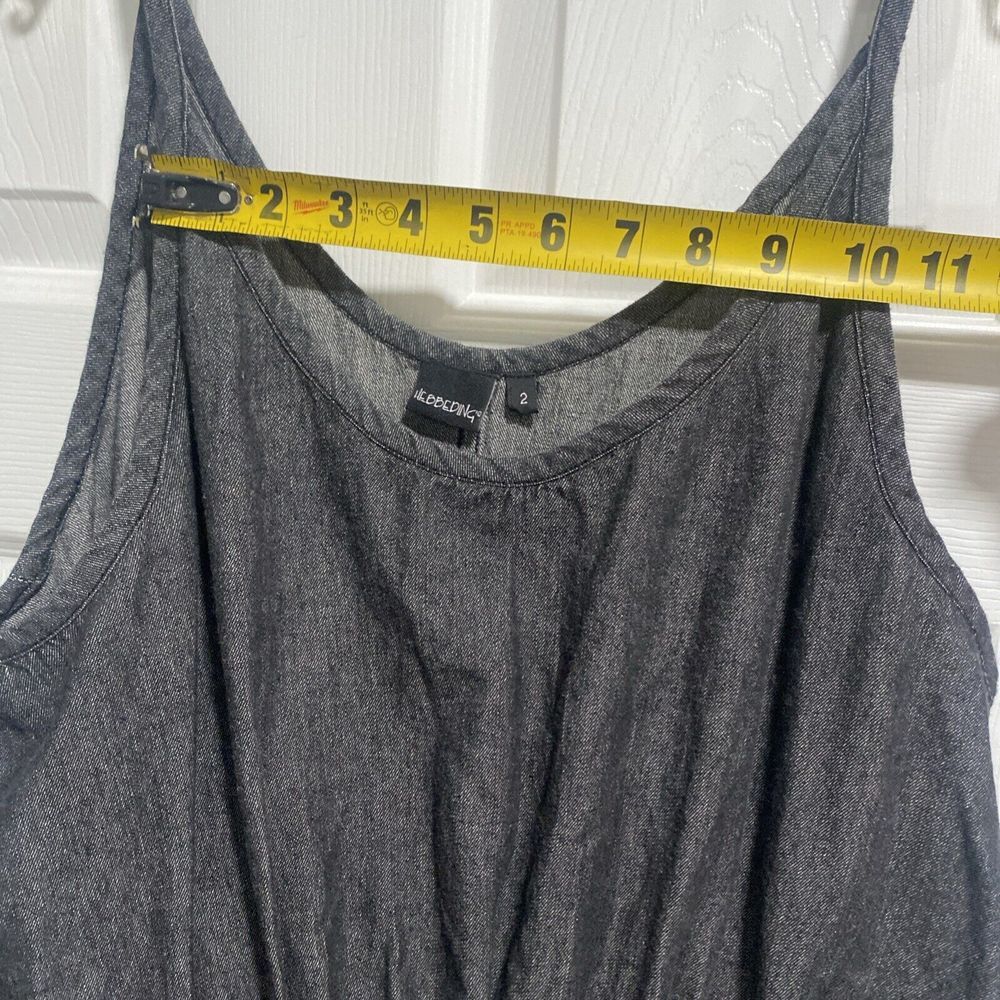 Hebbeding Boho Oversized charcoal Blouse Women's Tank Size 2‎ runway Lagenlook - Picture 7 of 10